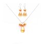 Gold Pearls & Topaz Crystal Teardrop Jewelry Set Affordable Inexpensive Jewelry