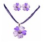 Artform Designed Necklace Set Purple Enamel Flower Pendant Necklace