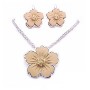 Champagne Flower Painted Pendant & Earrings Colorado Colorado Crystals