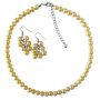 Summerish Jewelry Pearl Color Daffodill Pearls Necklace Set Under $10 Necklace Set
