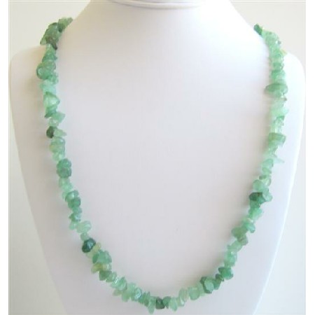 Jade Stone Nugget Long Necklace Stunning Necklace For All Ages