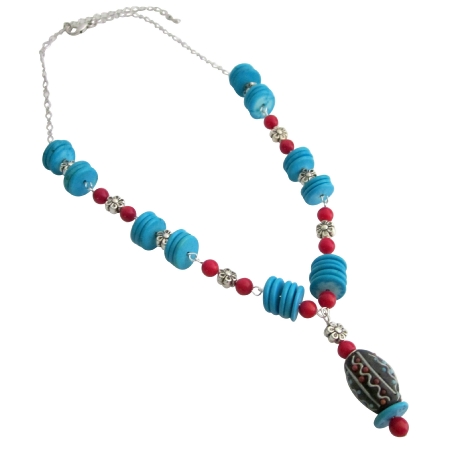 Turquoise Coral Rings Artisan Necklace Would Be Gorgeous Gift