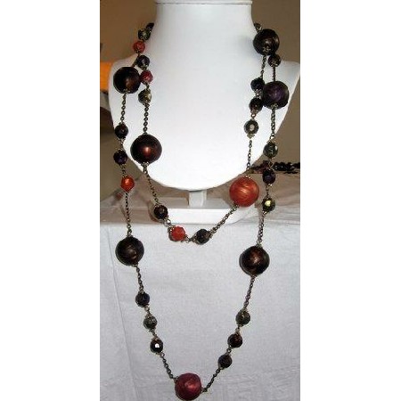 Long chain Big Bead made in Korea Necklace
