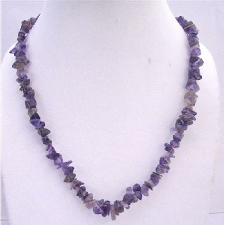 Amethyst Nugget Long Necklace 36 Inches Necklace Jewelry