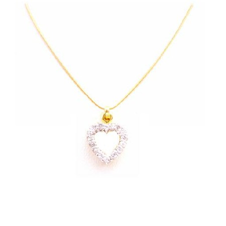 Affluent Jewelry Diamond Heart Pendant w/ Swiss Cubic Zircon Pendant