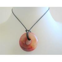 Curte Sleek Round Penant w/ Black Chord Necklace At Affordable Price