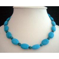 Handcrafted Turquoise Necklae Natural Blue Choker