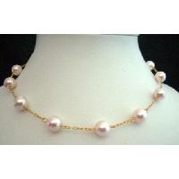 Handcrafted 15 inches Choker 22k Gold Plated Chain W/ Genuine Swarovski Pearls 