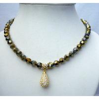 Cinnamon Crystals Necklace Genuine Swarovski Dorado Crystals Necklace