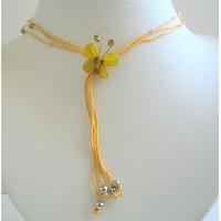 Yellow Leamon Butterfly Necklace w/ Beautiful Tassel Necklace