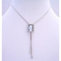 Cameo Penant Necklace Cameo Glass Pendant w/ Chain Adjustable For The Pendant