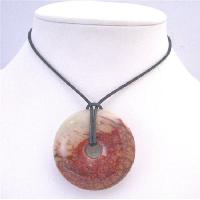 Round Stone Pendant Necklace Carnelian Glass Round Pendant Necklace Inexpensive Stone Pendant Jewelry