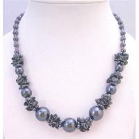 Grey Jewelry Affordable Necklace Under $10 With Grey Pearls Grey Nugget Chips & Grey Glass Beads stunning Neckalce