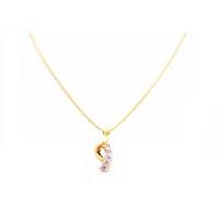 Swiss Cubic Zircon Pendant With 18k Yellow Gold Plated Micron Necklace Very Cute Pendant