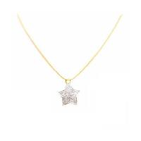 Gold Necklace Christmas Jewelry Star Pendant Fully Embedded Swiss Cubic Zircon In 18k Necklace