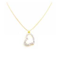 Floating Heart Diamond Heart With Micron 18k Gold Chain Exclusively Beautiful