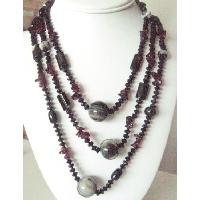 Long Necklace 30 Inches Semi Precious Necklace Onyx Gem Stones Necklace