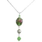 Green Jewelry Nice Silver Plated Desingned Chain Peridot Crystal Necklace