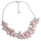 Pink Pearl Cluster Neckace Pink Chunky Pearls Necklace