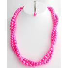 Custom Twisted Necklace For Bridesmaid Bridal Flower Girl Hot Pink Necklace