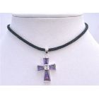 Cross Jewelry Necklace Amethyst Cross Pendant Vintage Pendant