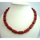Coral Red Cylindrical Beads & Latest Beads Handcrafted Fine Jewelry Necklace