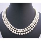 Swarovski Lite Cream Pearl 59 Inches Long Necklace w/ Japanese Glass Beads As Spacer Necklace