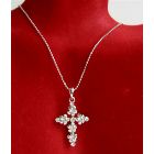 Clear Cross Pendant Fully Embedded with Clear Cubic Zircon Striking Pendant Necklace