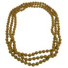 Long Necklace Golden Beads Jewelry Multi Faceted 64 Inches Winter Wear