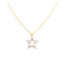 Diamante Star Christmas Star Pendant Fully Embedded with Swiss Cubic Zircon Pendant In 18k Yellow Gold Necklace