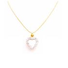 Affluent Jewelry Diamond Heart Pendant w/ Swiss Cubic Zircon Pendant