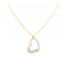 Floating Heart Diamond Heart with Micron 18k Gold Chain Exclusively Beautiful