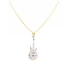 Diamond Guitar Pendant Fully Embedded Accent Micron Gold Confetti