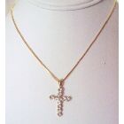 Gold Chained Necklace with Cross Pendant Gift All Season