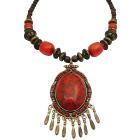Cool Chunky Stylish Coral Wooden Beads Necklace