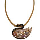 Beautiful Design Glittered Duck Pendant Necklace