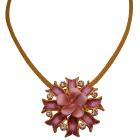 Cheap Beautiful Pink flower Pendant w/ Crystals