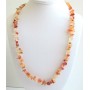 Carnelian Stone Nugget Long Necklace 34 Inches Long Nugget Necklace
