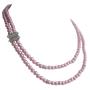 Handmade Pearl Necklace Double Strand Necklace Pink Pearls
