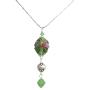 Green Jewelry Silver Plated Designed Chain Peridot Crystal Necklace