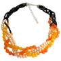 Fall Jewelry Fall Color Black Orange Peach Braid Necklace