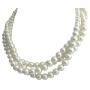 Ivory Pearl Twisted Three Strand Necklace Wedding Pearl Jewelry