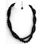 Black Jewelry Black Pearl Necklace Black Twisted Necklace