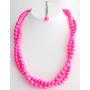 Custom Twisted Necklace For Bridesmaid Flower Girl Hot Pink Necklace