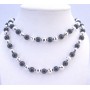 Fashionable Beads Black Pearl Multifaceted Bead Long Fancy Necklace