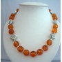 Natural Amber Beads Jewelry Necklace Silver Bali Spacing Round Beads