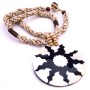 Beautiful Necklace Black Beaded Self Designed Shell Pendant Shell Jewelry