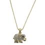 Golden Elephant Pendant Embedded Cubic Zircon Necklace Gold Necklace