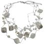 Fancy Beads Shell Accented In Silk Sleek chain Multistrands Necklace
