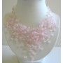 Rose Quartz Tassel Pink Quartz Stone Chip Nuggets Beads Necklace